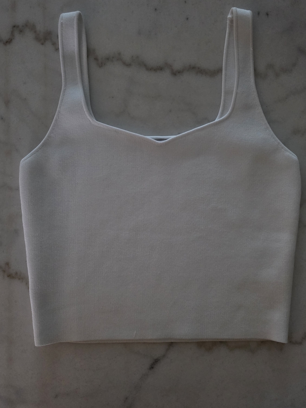 Zara White Cropped Tank Top